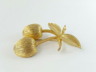 Vintage 1960s Sarah Coventry Golden Cherries brooch 1965 Coventry jewelry 3