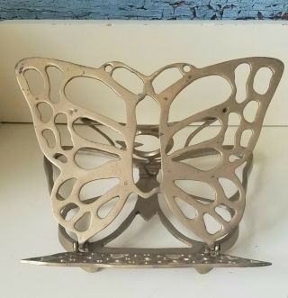 Vintage Solid Brass Butterfly Book Stand Folding Stars And Moon