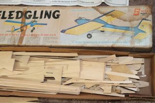 Vintage Sterling Fledgling Kit FS - 29 RC Balsa Wood Open Box Airplane Revised 4
