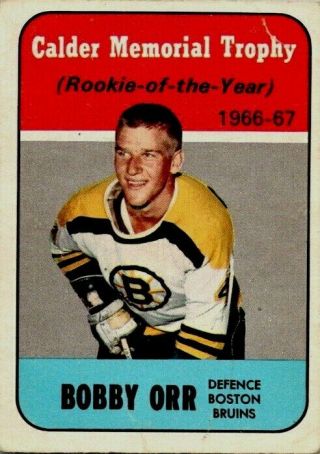 1967 - 68 Topps Bobby Orr Calder 118 Good Vintage Hockey Card