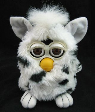 Vtg Furby Baby White With Black Spots 70 - 800 2b 1998 Spotted