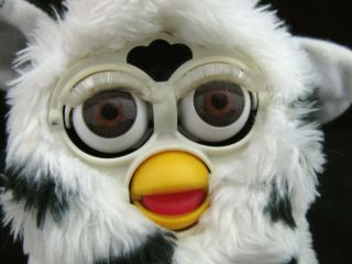 Vtg Furby Baby White with Black Spots 70 - 800 2B 1998 Spotted 2