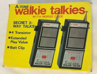 Vintage A - Tone Walkie Talkie With Morse Code Solid State