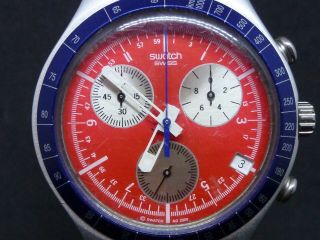 Vintage Swatch IRONY SWISS CHRONOGRAPH Wrist Watch ② W638 3