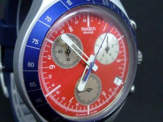 Vintage Swatch IRONY SWISS CHRONOGRAPH Wrist Watch ② W638 4