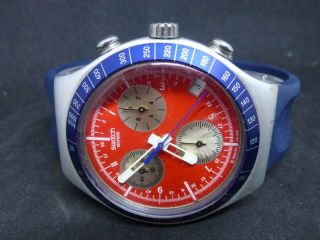 Vintage Swatch IRONY SWISS CHRONOGRAPH Wrist Watch ② W638 7