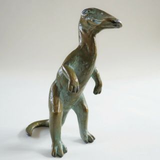 Dinosaur Duck Bill Jb Green Bronze Vintage Figurine Solid Bronze 4x4x2 In 1940s