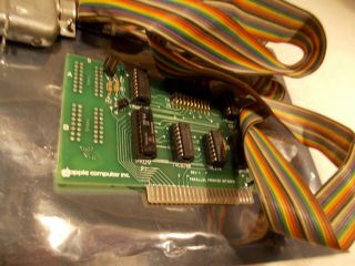 Apple II,  II,  IIe Parallel Printer Interface Card w/ Ribbon Cable 2