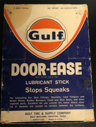 Vintage Gulf Door - Ease Stick Lubricant Sales Display Box With 3 Lube Sticks
