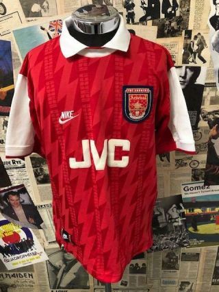 Vintage Nike Arsenal Fc 1994 - 1995 Home Shirt Football Red Size Medium
