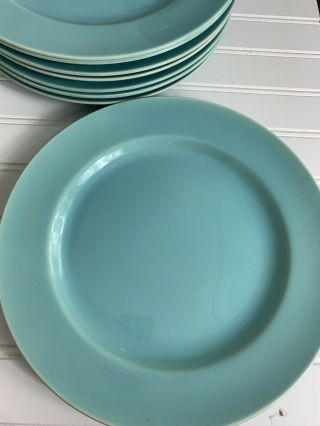 Vintage Franciscan El Patio Turquoise (Glossy) Set of 8 Dinner Plates (10¼”) Aqua 3