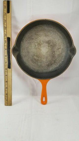 Vintage Le Creuset 23 Burnt Orange Cast Iron Frying Pan Skillet 9 "