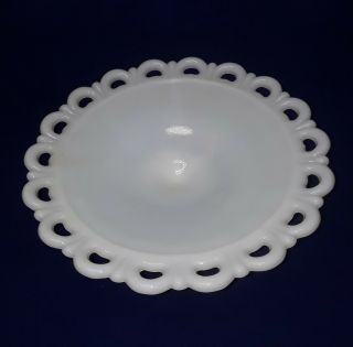 Vintage Large Milk Glass Pedestal Fruit Bowl/Cake Plate 4