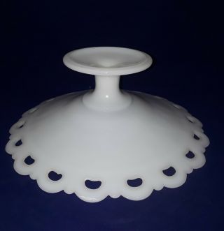 Vintage Large Milk Glass Pedestal Fruit Bowl/Cake Plate 7