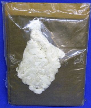 Vtg Bucilla Tablecloth Kit Madeira Lace Brown Rectangular 60 