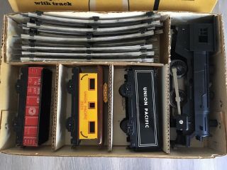 Vintage Mechanical Marx Train Set w/ Box missing key 2