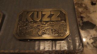 Vtg Kuzz Country Music Radio Station Bakersfield Ca Buck Owens Brass Belt Buckle