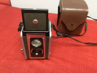 Vintage Eastman Kodak Duaflex Iv Film Camera Kodet Lens,  Leather Case -