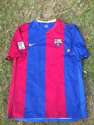 Classic Mens Nike Fc Barcelona Home Shirt 2006/7 Large La Liga Vintage