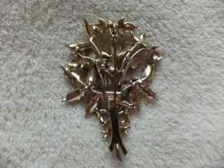 Vintage Costume Jewelry Exquisite Enamel Christmas Rose Brooch 2