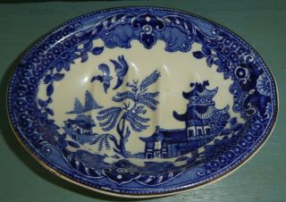 Vintage Blue Willow Soap Dish Burleigh Ware England Tr