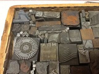 Vintage Metal Printing Blocks (box Full) 2