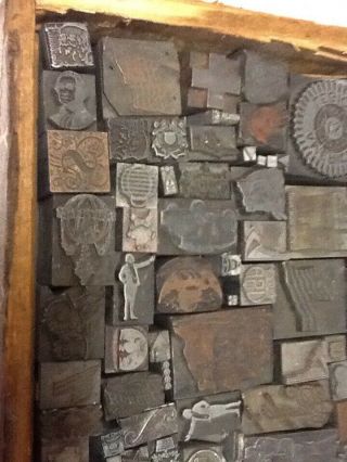 Vintage Metal Printing Blocks (box Full) 3