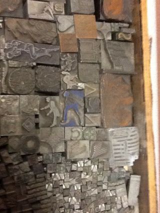 Vintage Metal Printing Blocks (box Full) 4