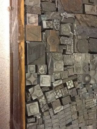 Vintage Metal Printing Blocks (box Full) 5