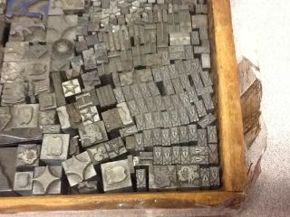 Vintage Metal Printing Blocks (box Full) 6
