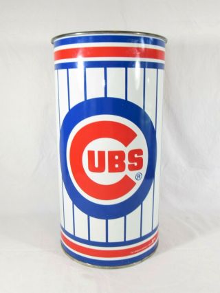 Vintage 1980s Chicago Cubs Waste / Trash Can,  19.  5 " Tall Metal Tin