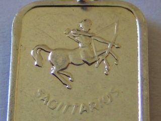 Nr Fine Vintage 925 Sterling Silver Sagittarius Star Sign St Christopher Pendant
