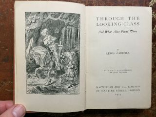 1915 Through The Looking - Glass By Lewis Carroll - Ill By John Tenniel - Miniature Ed