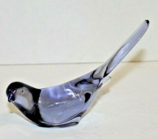 Vintage Fenton Blue Purple Bird Of Happiness Art Glass Figurine