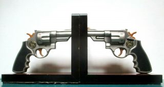 Vtg Smith & Wesson.  357 Magnum Pistol Gun Handgun Firearm Bookends