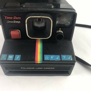 Vintage Polaroid Black Hard Leather Camera Bag Case and Land Camera 2
