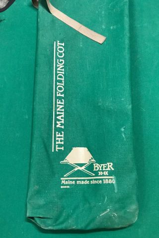 Vintage Byer Of Maine The Folding Cot Green Wooden Cot 5