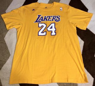 Vintage Los Angeles Lakers Adidas Kobe Bryant 24 T - Shirt Mens Sz Xl