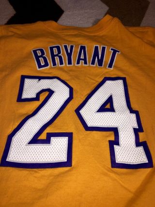 Vintage Los Angeles Lakers Adidas Kobe Bryant 24 T - shirt Mens Sz XL 7