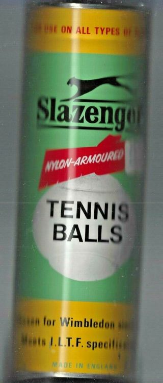 Vintage Slazenger Tennis Balls (3) Metal Can Sealed/key Made In England Wimbledon