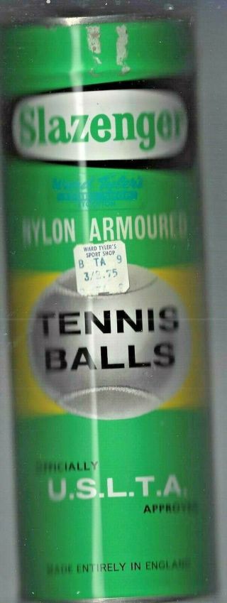 Vintage Slazenger Tennis Balls (3) Metal Can W/key Made In England