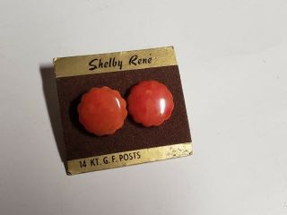 Vintage 3 1970s Bakelite Plastic Button Large Stud Earrings - Shelby Rene NOS 2