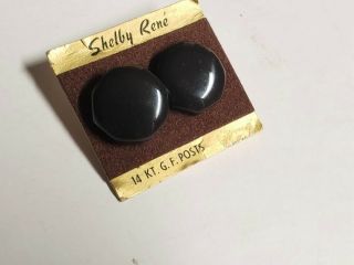 Vintage 3 1970s Bakelite Plastic Button Large Stud Earrings - Shelby Rene NOS 4