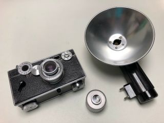 Vintage Argus C3 Rangefinder 35 Mm Camera W/ Flash & Telephoto Lens