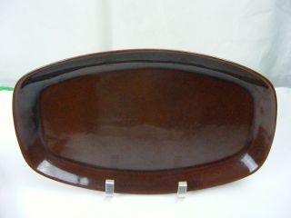Vintage Frankoma Pottery Red Orange 12 " Oblong Plate Serving Platter 6p