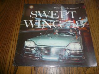 1958 Dodge Swept Wing Large Sales Brochure - Vintage
