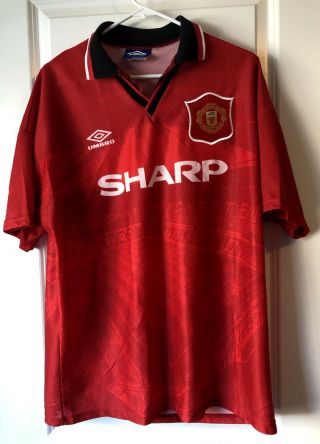 Vintage Fifa Manchester United Home 1994 - 96 Jersey; Umbro Men 