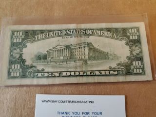1990 (G) $10 Ten Dollar Bill Federal Reserve Note Chicago Vintage Old Currency 4