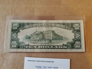 1990 (G) $10 Ten Dollar Bill Federal Reserve Note Chicago Vintage Old Currency 5