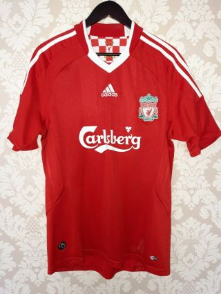 Vintage Liverpool Adidas Carlsberg Football Shirt Size Large V.  G.  C
